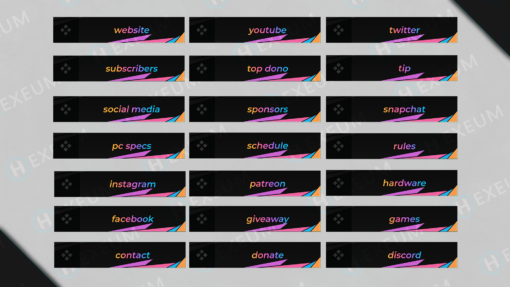 multicolor twitch panels