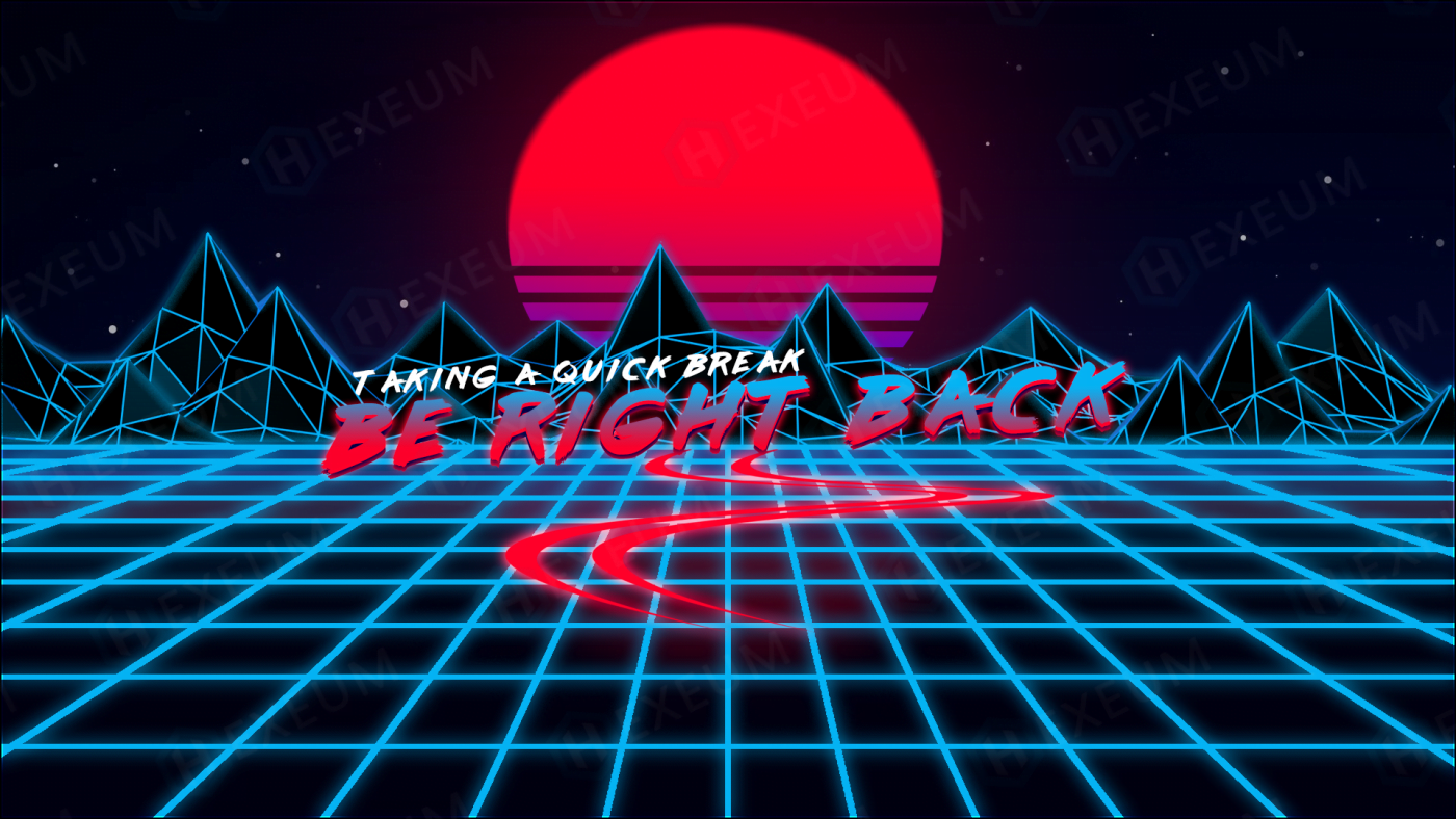 retrowave twitch brb screen