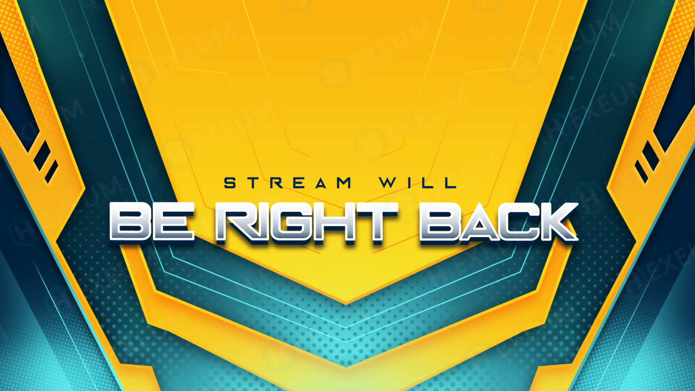 bright yellow twitch brb screen