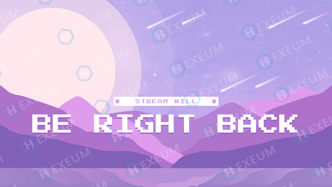 retro pixel twitch brb screen