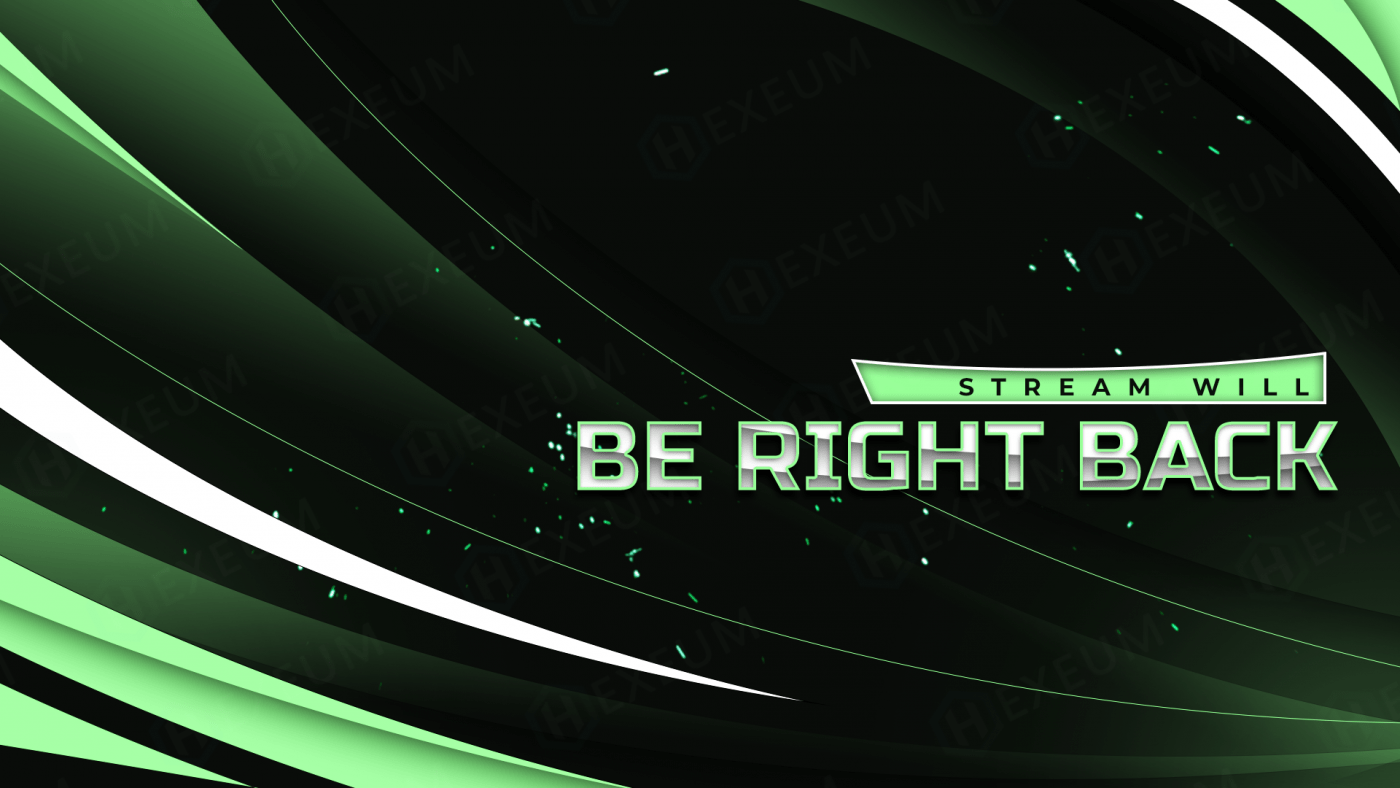 mint green twitch brb screen