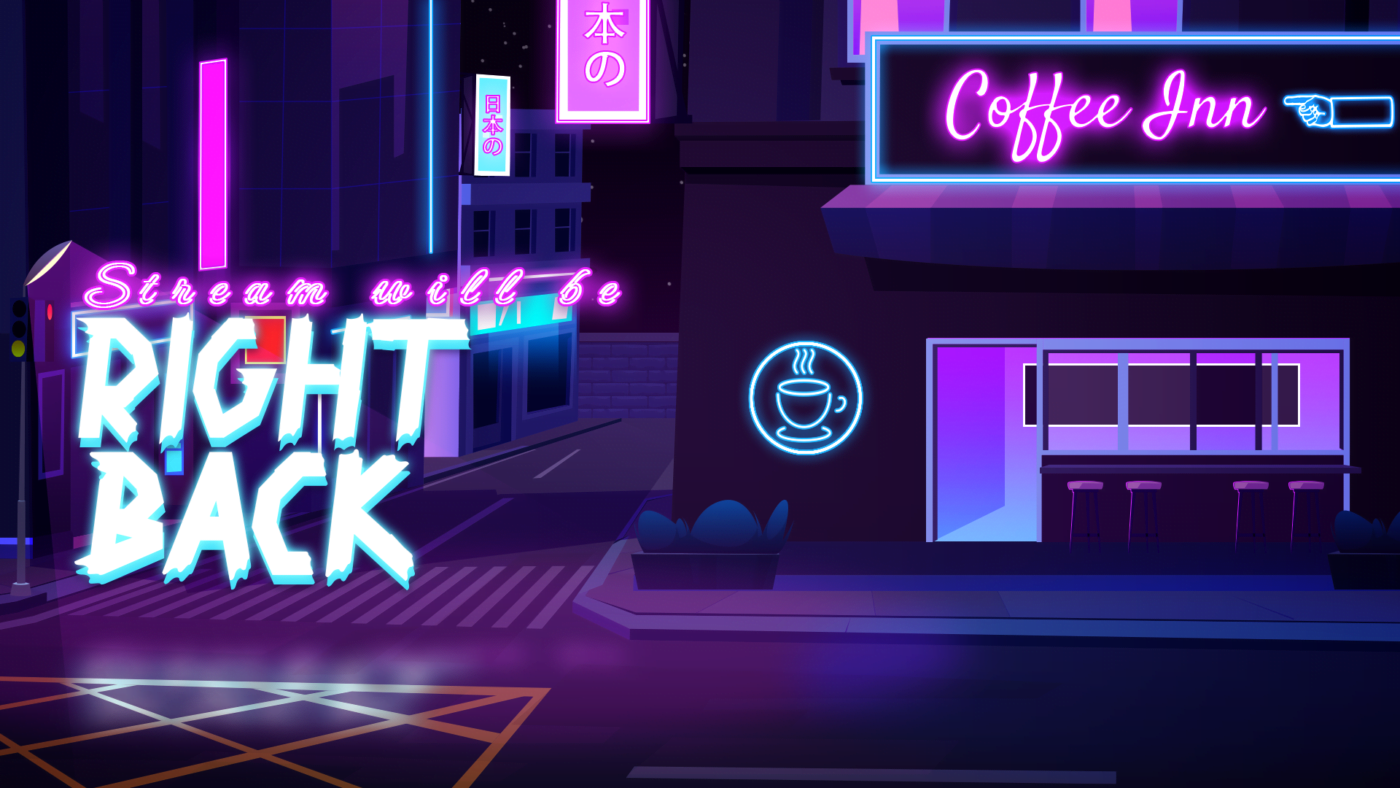 free neon purple brb screen