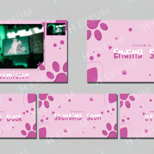 cute pink twitch overlay