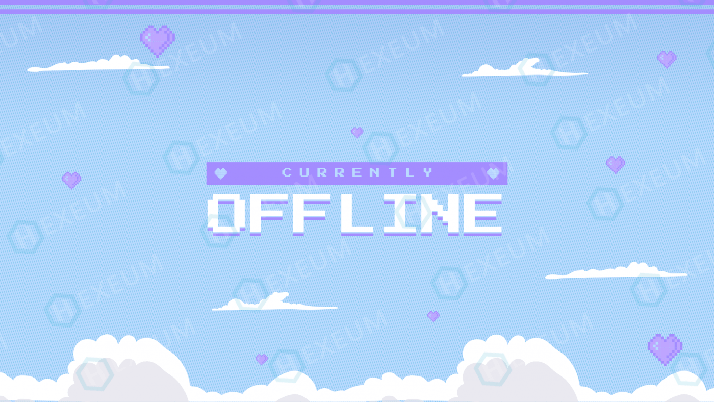 cute pixel twitch offline banner