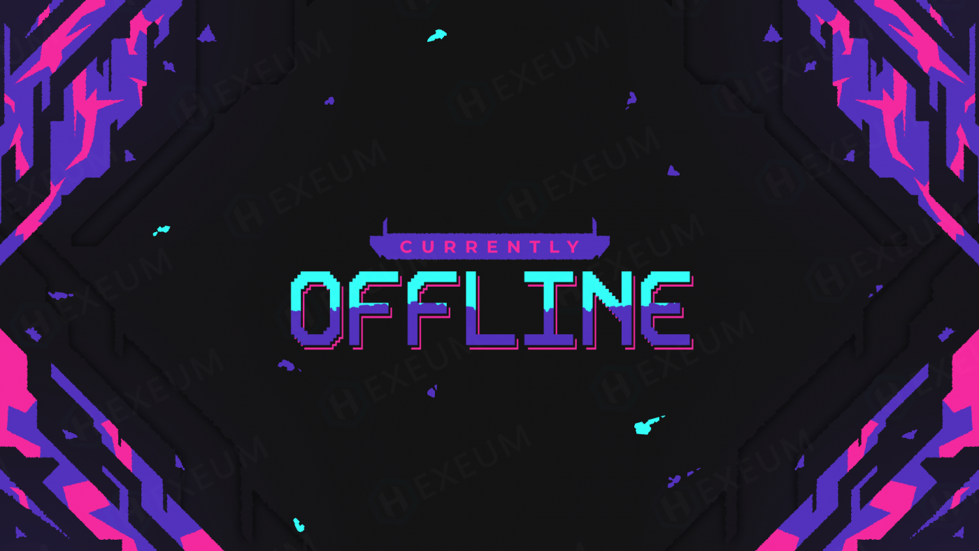 retro pixel twitch offline banner