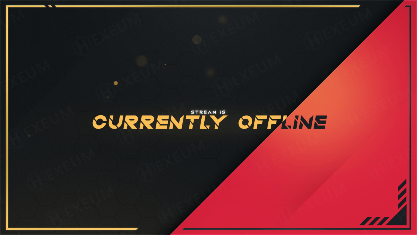 red and black twitch offline banner