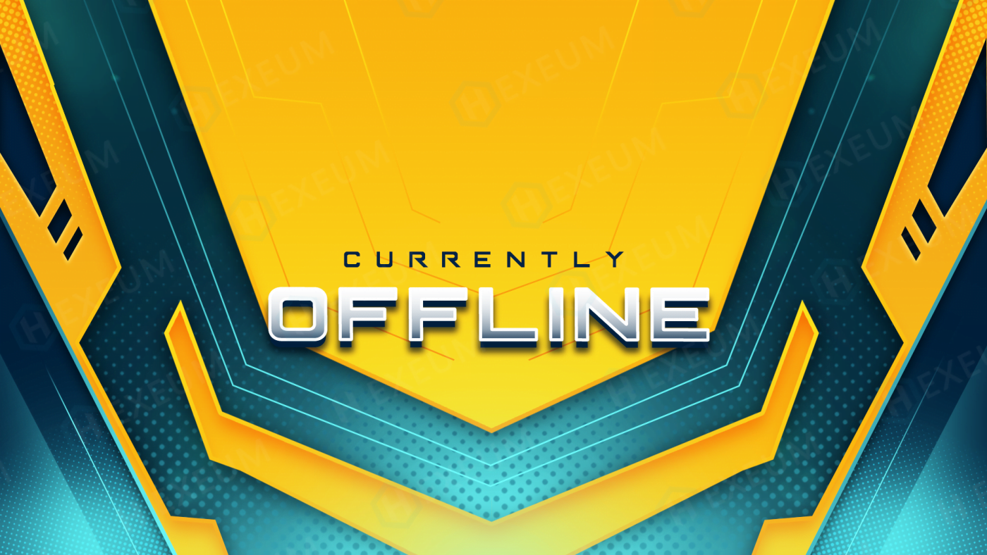 bright yellow twitch offline banner