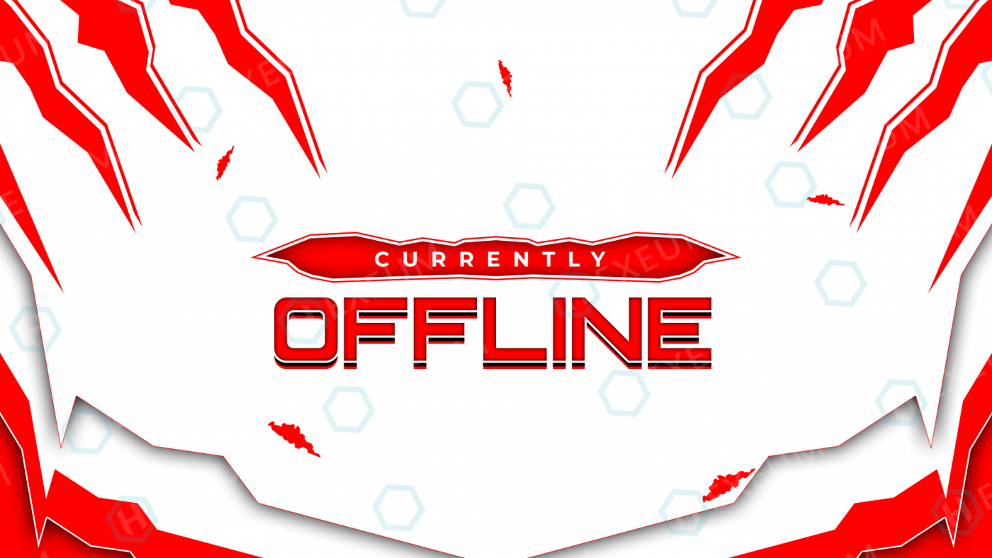 red and white twitch offline banner