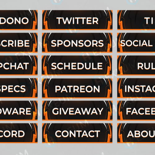 free orange twitch panels