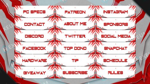 red and white twitch panels