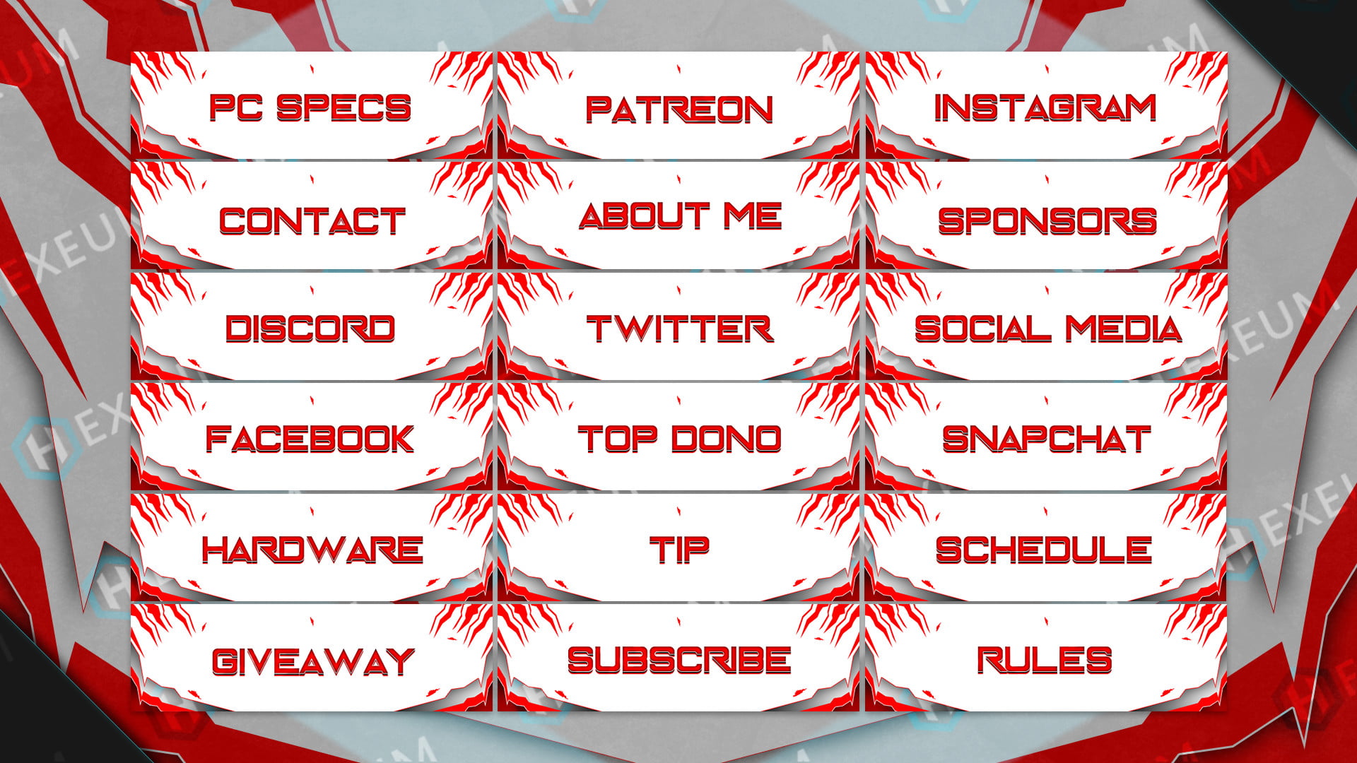 red and white webcam overlay