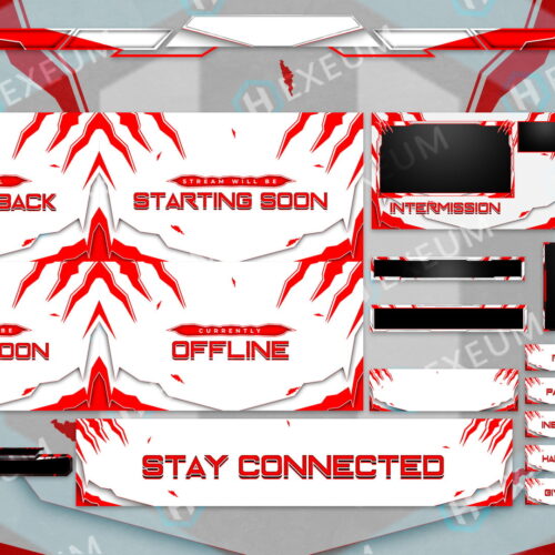 red and white twitch overlay
