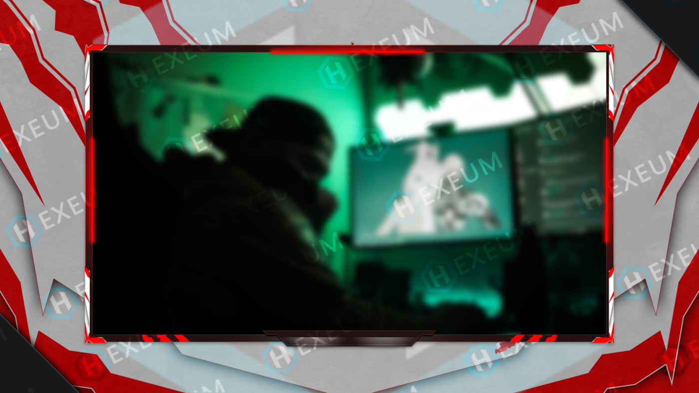 red and white webcam overlay