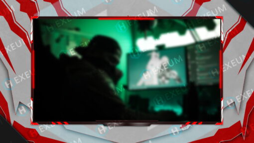 red and white webcam overlay