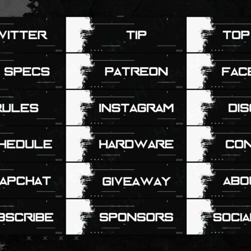 black and white twitch panels
