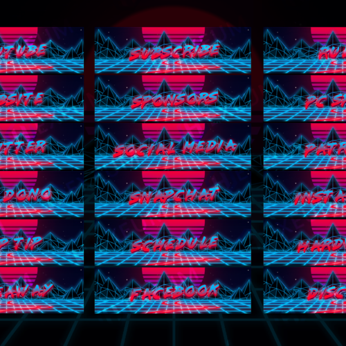 synthwave twitch panels