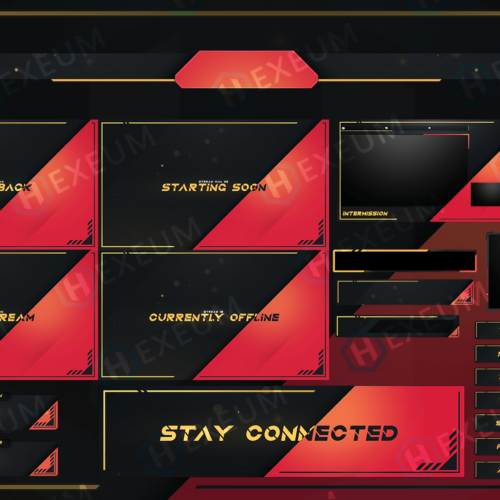 red and black twitch overlay