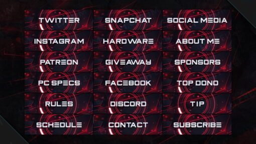 futuristic red twitch panels