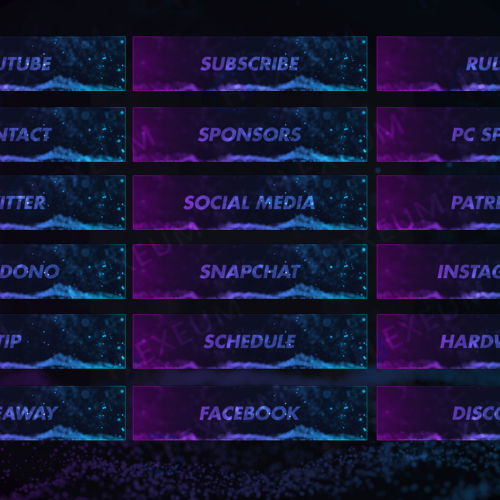 purple and blue twitch panels