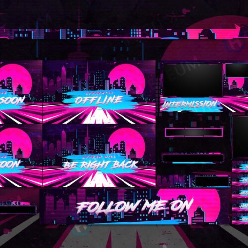 retrowave twitch overlay