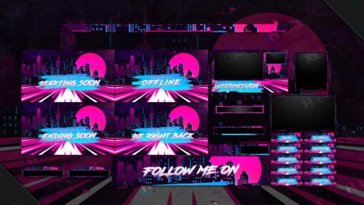 retrowave twitch overlay
