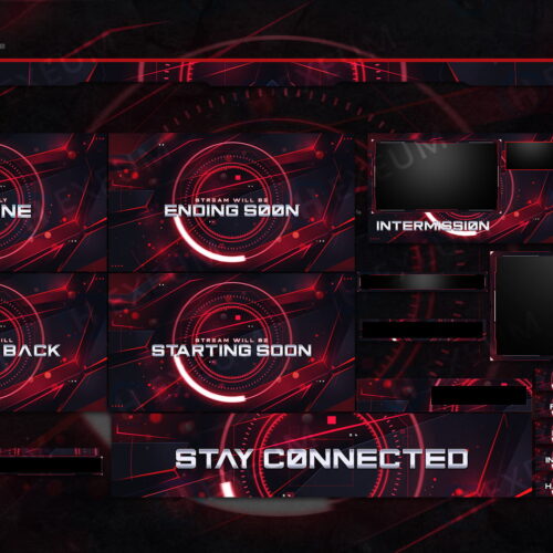 futuristic red twitch overlay