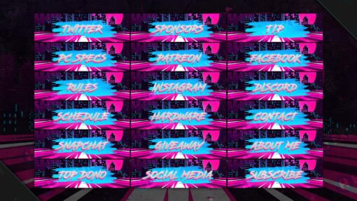 retrowave twitch panels