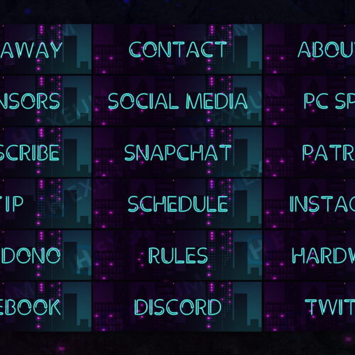 neon twitch panels