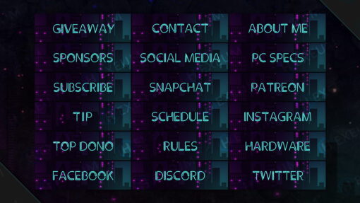 neon twitch panels