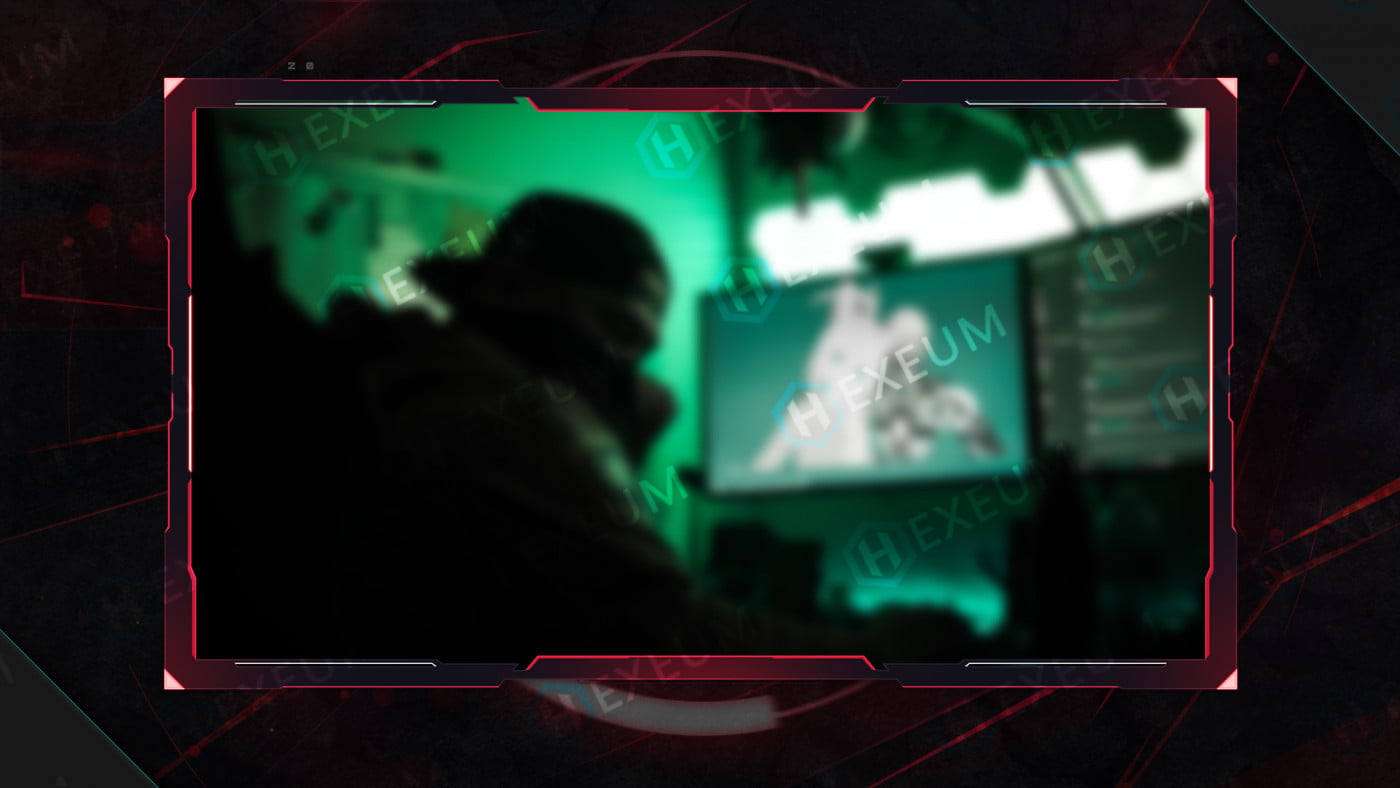 futuristic red webcam overlay