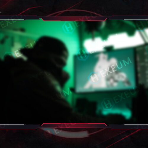 futuristic red webcam overlay