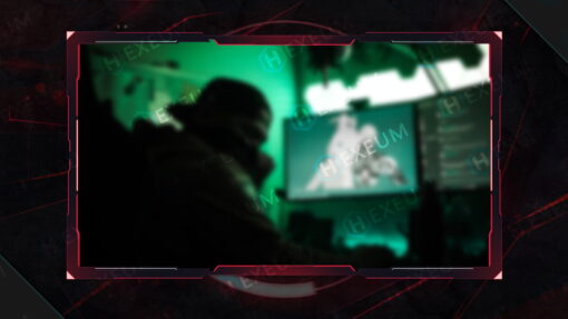 futuristic red webcam overlay