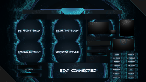 blue twitch overlay package stream layout