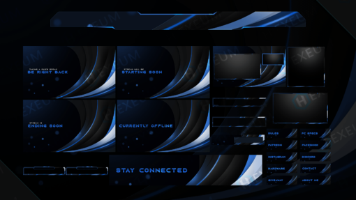 blue and white twitch overlay