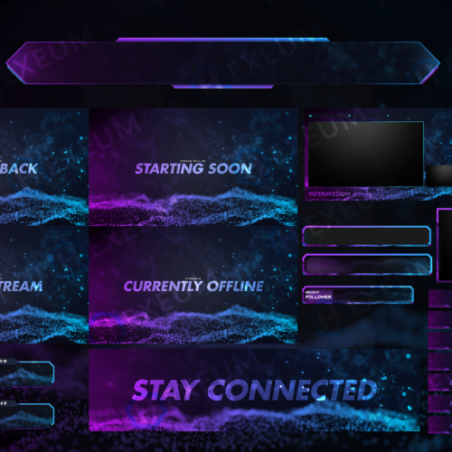 purple and blue twitch overlay