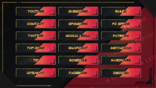 red and black twitch panels