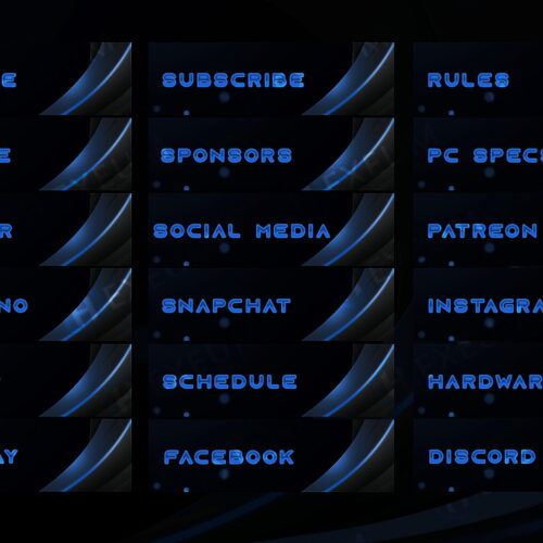 free dark blue twitch panels