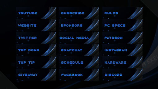free dark blue twitch panels