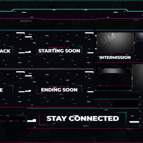 glitch twitch overlay package stream layout