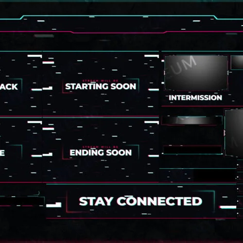 glitch twitch overlay package stream layout