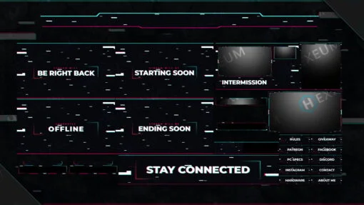 glitch twitch overlay package stream layout