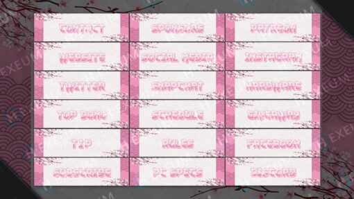 japanese cherry blossom twitch panels