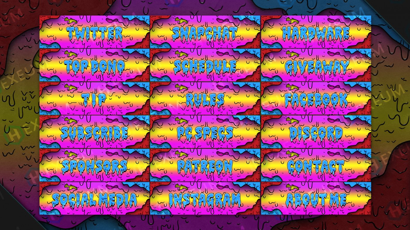 multicolored twitch panels