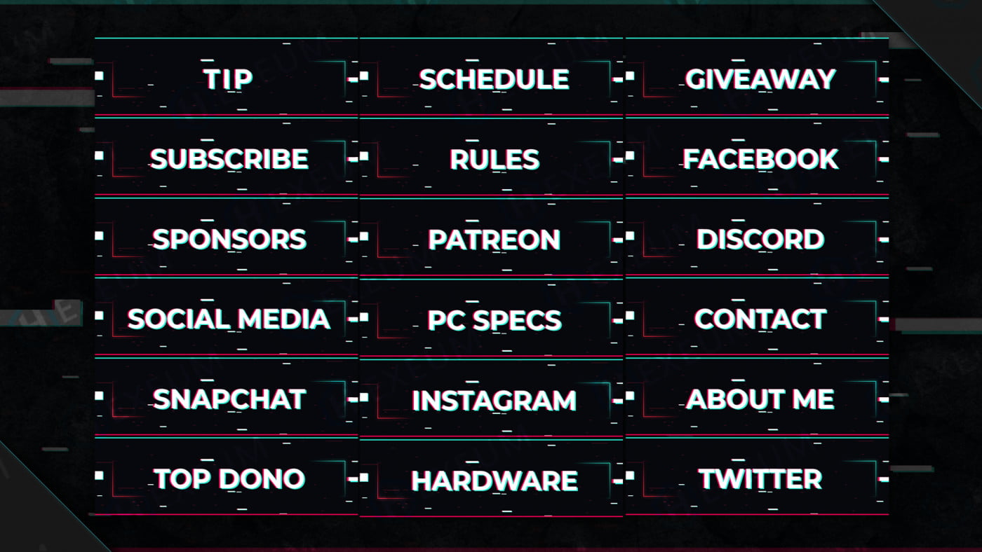 glitch twitch panels