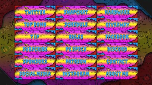 multicolored twitch panels