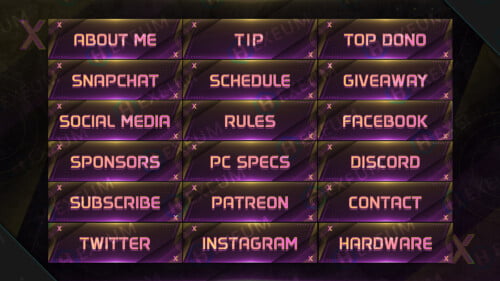 multicolored twitch panels