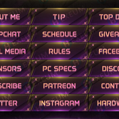 multicolored twitch panels