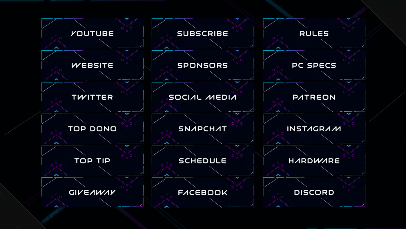simple twitch panels