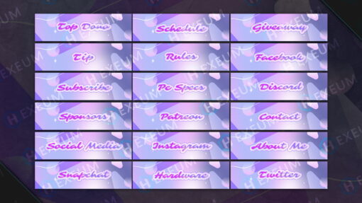 Dreamy Pink Twitch Panels