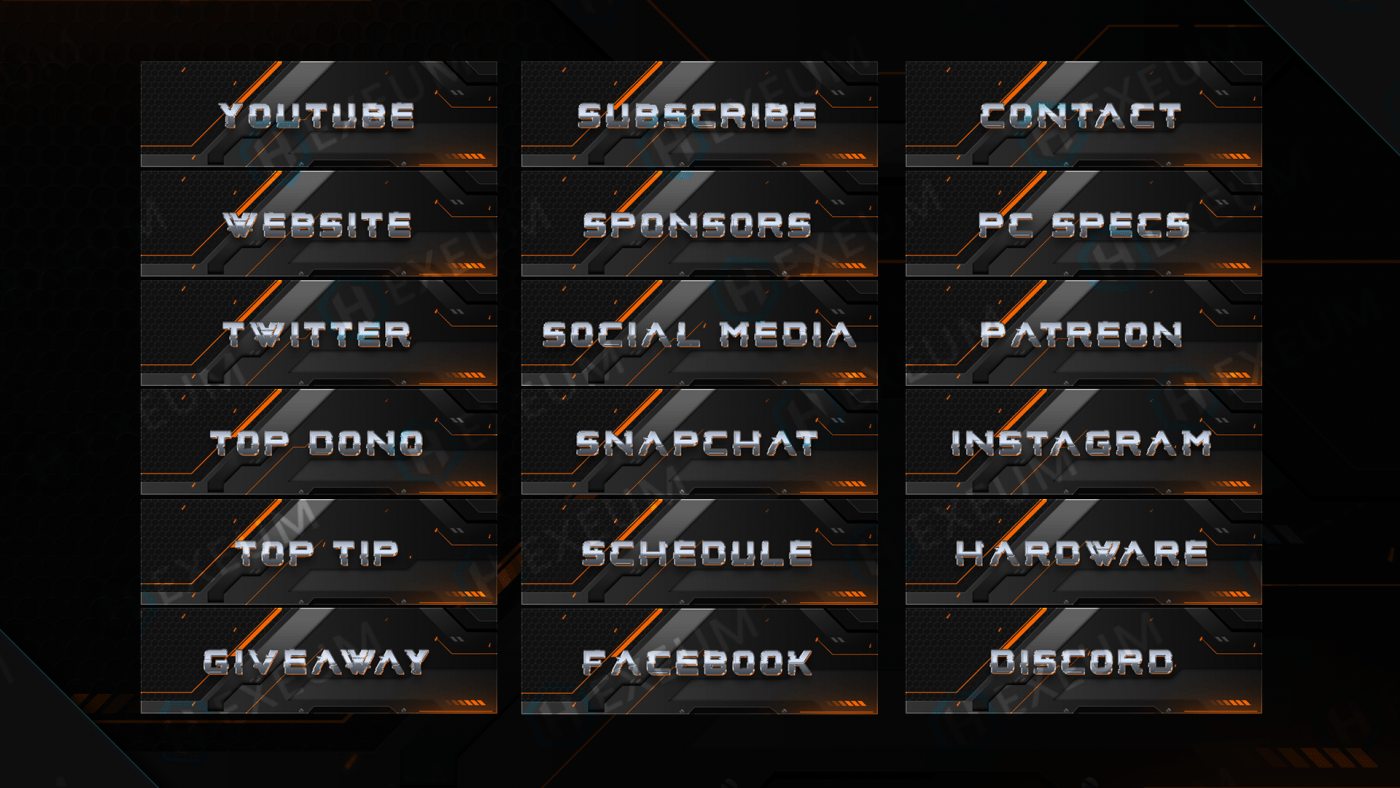 Futuristic Metallic Twitch Panels